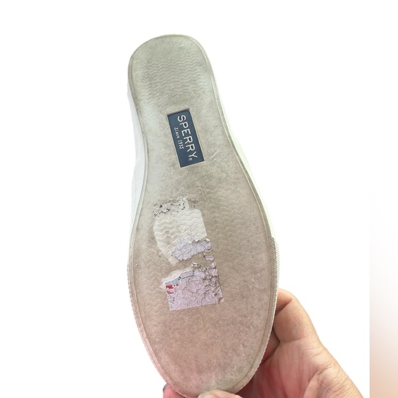 Sperry Women’s Seaside Perf Leather Rose Slip On’s Size 8 M - Picture 2 of 5